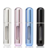 convenient and compact 4pcs mini refillable perfume atomizer bottle 🌬️ set - perfect for travel and on-the-go, 5ml multicolor perfume spray logo