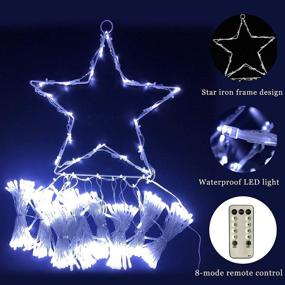 img 2 attached to 🎄 Enhance Your Party with JBNEG Waterfall Christmas Cone Tree Lights - Starry Fairy Curtain Lights for Indoor/Outdoor Decorative Water Flow and Wedding Patio Ambiance (White)