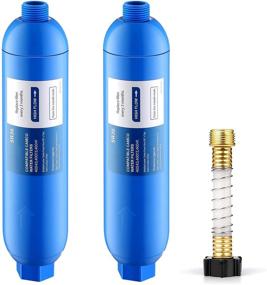 img 4 attached to 🚰 Pukapro RV Water Filter - Inline Filter with Flexible Metal Hose Protector | Essential Camper Accessory for Travel Trailers RVs and Gardening | Reduces Odors, Chlorine, and Sediment in Water (2 Packs)