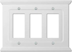 img 4 attached to 🔌 Amerelle 178RRRW Mantel Wallplate, 3 Rocker, Wood Finish in White, 1-Pack
