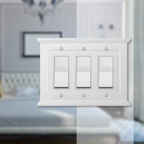 img 2 attached to 🔌 Amerelle 178RRRW Mantel Wallplate, 3 Rocker, Wood Finish in White, 1-Pack