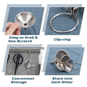 img 1 attached to 🔝 High-Quality 3 PCS Stainless Steel Kitchen Funnel Set: No-Spill Food Grade Metal Funnels for Easy Liquid, Fluid, Ingredient & Powder Transfer