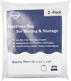 img 4 attached to 🛏️ Tosnail Queen Size Heavy Duty 4-Mil Mattress Bag Cover - Pack of 2 for Moving and Storage
