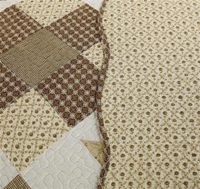 img 1 attached to 🏡 Bringing Vintage Farmhouse Elegance: Brandream Queen Size Luxury Patchwork Quilts Bedspread Set