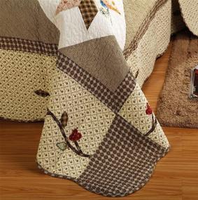img 2 attached to 🏡 Bringing Vintage Farmhouse Elegance: Brandream Queen Size Luxury Patchwork Quilts Bedspread Set