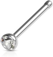 cubic zirconia press fit nose bone: titanium 💎 ip 316l surgical steel - style & durability in one logo