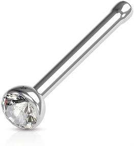 img 3 attached to Cubic Zirconia Press Fit Nose Bone: Titanium 💎 IP 316L Surgical Steel - Style & Durability in One