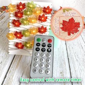 img 1 attached to 🍁 TAMOYO Maple Leaf String Lights: Festive 10 FT 40 LED Battery Operated Christmas Decorations for Indoor/Outdoor, Forest Themed Parties & Garden Décor