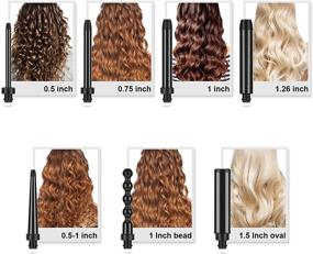 img 3 attached to 💁 Набор из 7 многофункциональных плойки Curling Wand от PARWIN PRO BEAUTY с сменными алмазными керамическими нагревателями - регулировка температуры на ЖК-дисплее и автоматическое отключение.