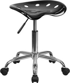 img 3 attached to 🚜 Black Tractor Seat and Chrome Stool by Flash Furniture - Vibrant Design for Enhanced SEO