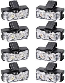 img 4 attached to 🚨 4X White + 4X Amber 2-LED Strobe Light Bar: 10 Flashing Modes for Car SUV Truck Van - Warning Emergency Beacon"
