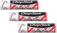 🎄 chapstick candy cane pack of 3 - enhanced new design: moisturizing lip balm for festive lips! logo