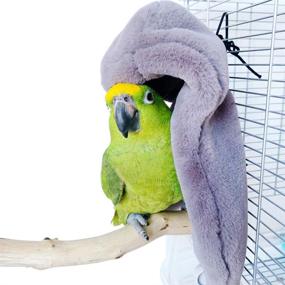 img 3 attached to QBLEEV Cozy Corner Fleece Bird Blanket - Parrot Cage Snuggle Hut Cuddle Nest 🐦 Hanging Toy - Small Animal Shelter Covers Plush Bedding for Parakeets, Cockatiels, Lovebirds, Pigeons, Eclectus