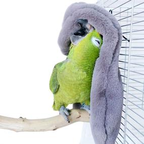 img 4 attached to QBLEEV Cozy Corner Fleece Bird Blanket - Parrot Cage Snuggle Hut Cuddle Nest 🐦 Hanging Toy - Small Animal Shelter Covers Plush Bedding for Parakeets, Cockatiels, Lovebirds, Pigeons, Eclectus