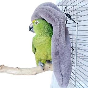 img 2 attached to QBLEEV Cozy Corner Fleece Bird Blanket - Parrot Cage Snuggle Hut Cuddle Nest 🐦 Hanging Toy - Small Animal Shelter Covers Plush Bedding for Parakeets, Cockatiels, Lovebirds, Pigeons, Eclectus