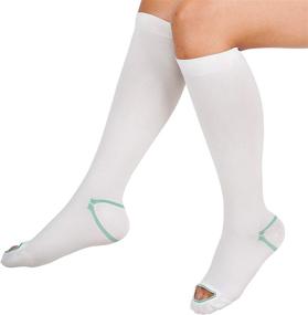 img 4 attached to 🧦 Enhance Comfort and Circulation with Unisex Knee-High Ted Hose Socks - Moderate 15-20 mmHg Compression Level!