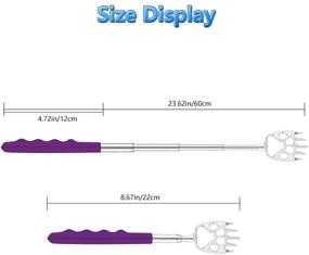 img 3 attached to 🐻 Extendable Adult Back Scratcher Set - Bear Claw Back Scratchers for Men - Portable Telescoping Backscratcher with Rubber Handles in Black, Green, Purple, Red Shades