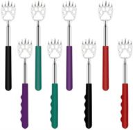 🐻 extendable adult back scratcher set - bear claw back scratchers for men - portable telescoping backscratcher with rubber handles in black, green, purple, red shades logo