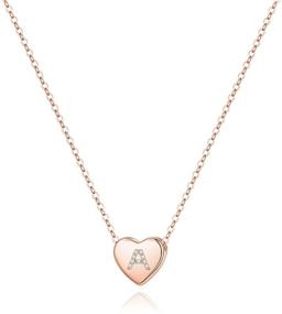 img 4 attached to 925 Sterling Silver Initial Heart Necklace for Women and Girls - Memorjew: Dainty Hypoallergenic Cubic Zirconia Jewelry Gift.