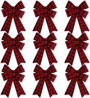 🎀 uratot 9 pack red christmas wreaths bows - festive velvet holiday xmas embellishments for crafts, decor, weddings - 9 x 12 inches logo