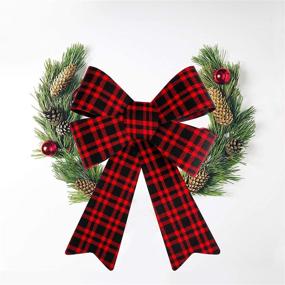 img 1 attached to 🎀 URATOT 9 Pack Red Christmas Wreaths Bows - Festive Velvet Holiday Xmas Embellishments for Crafts, Decor, Weddings - 9 x 12 Inches