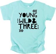 🎉 young, wild, and three: toddler girls' 3rd birthday shirt - cute third birthday outfit logo