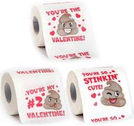 💩 joyin valentine's day poop emoji toilet paper - 3 rolls, 200 sheets each - novelty party favor, gift exchange, anniversary logo