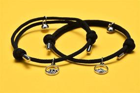img 3 attached to ABONDEVER 2PCS Magnetic Couples Bracelet Set: Adjustable Handmade Vows of Eternal Braided Rope Jewelry for Lovers - Perfect Gift Idea