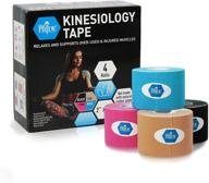 🏋️ medpride kinesiology tape – set of 4 uncut rolls [2” x 16.4 feet], latex-free athletic tape for pain relief, injured muscle support - therapeutic sports tape for stabilizing knee, muscles & joints логотип