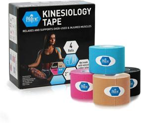 img 4 attached to 🏋️ Medpride Kinesiology Tape – Set of 4 Uncut Rolls [2” x 16.4 Feet], Latex-Free Athletic Tape for Pain Relief, Injured Muscle Support - Therapeutic Sports Tape for Stabilizing Knee, Muscles & Joints