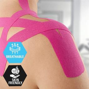 img 1 attached to 🏋️ Medpride Kinesiology Tape – Set of 4 Uncut Rolls [2” x 16.4 Feet], Latex-Free Athletic Tape for Pain Relief, Injured Muscle Support - Therapeutic Sports Tape for Stabilizing Knee, Muscles & Joints