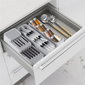 img 2 attached to Optimal Kitchen Drawer Organizer for Utensils - Ideal Cutlery Drawer Organizer for Spoons, Knives, and Forks