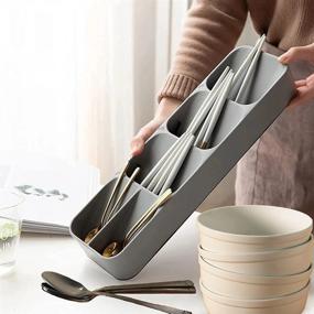 img 3 attached to Optimal Kitchen Drawer Organizer for Utensils - Ideal Cutlery Drawer Organizer for Spoons, Knives, and Forks