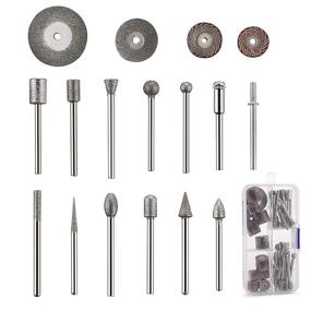 img 3 attached to 🔨 Cedilis Stone Carving Set, 43-Pack - 26 Diamond Burr Bits, 10 Impeller, 4 Diamond Cutting Wheel, 3 Metal Dremel, Polishing Rotary Tools for Stone, Rocks, Jewelry, Glass, Ceramics