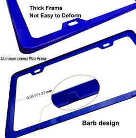img 2 attached to Синие рамки номерного знака AOOTF - милые держатели автомобильных бирок для женщин