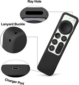 img 1 attached to 📱 Enhanced Protection: 2 Pack Auswaur Silicone Remote Case for Apple TV 4K 2021 Siri Remote (2nd Gen) - Black