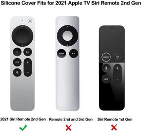 img 2 attached to 📱 Enhanced Protection: 2 Pack Auswaur Silicone Remote Case for Apple TV 4K 2021 Siri Remote (2nd Gen) - Black