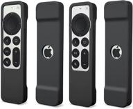 📱 enhanced protection: 2 pack auswaur silicone remote case for apple tv 4k 2021 siri remote (2nd gen) - black logo