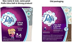 img 1 attached to 🧻 Платки для лица Puffs Ultra Soft: 4 куба, 56 платков в коробке - идеальный нежный комфорт для вашей кожи