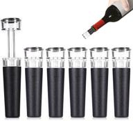 6 pack vacuum wine stoppers - reusable wine bottle stoppers with built-in vacuum pump, leakproof wine bottle sealer silicone caps - air remover corks wine saver for wedding, birthday party logo