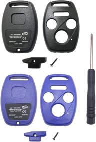 img 4 attached to Horande 3 1 Buttons Key Fob Case Cover Fits For Honda 2003-2012 Accord 2006-2013 Civic EX 2009-2015 Pilot 2005-2006 CR-V Keyless Entry Remote Key Fob Shell (Black Blue)