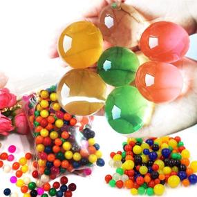img 4 attached to JAZZAIR 500Pcs Large Water Beads Non Toxic | Jumbo Water Gel Beads | Rainbow Mix Water Growing Balls for Spa Refill, Plants Vase Filler | Kids Tactile Sensory Toys | Wedding Home Decoration