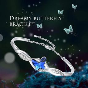 img 1 attached to 🦋 GEORGE·SMITH Women's Crystal Butterfly Bracelets in Silver, Birthday Jewelry Gifts for Girls and Wives with Charms