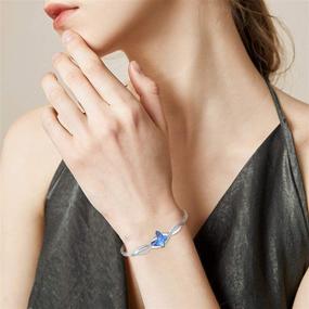 img 3 attached to 🦋 GEORGE·SMITH Women's Crystal Butterfly Bracelets in Silver, Birthday Jewelry Gifts for Girls and Wives with Charms