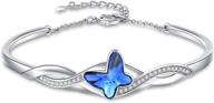 🦋 браслеты с кристаллами бабочек george·smith для женщин в серебре, ювелирные подарки ко дню рождения для девочек и жен с подвесками логотип