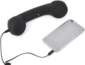 img 2 attached to 📞 Vintage Wired Retro Handset for Smartphones and Computers - Anti-Radiation Call Receiver with Mic, 3.5mm Cell Phone Handset (Black)