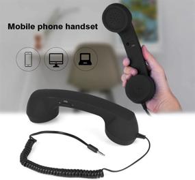 img 1 attached to 📞 Vintage Wired Retro Handset for Smartphones and Computers - Anti-Radiation Call Receiver with Mic, 3.5mm Cell Phone Handset (Black)