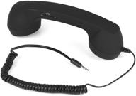 📞 vintage wired retro handset for smartphones and computers - anti-radiation call receiver with mic, 3.5mm cell phone handset (black) logo