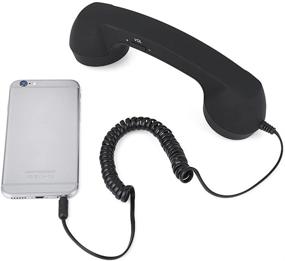 img 3 attached to 📞 Vintage Wired Retro Handset for Smartphones and Computers - Anti-Radiation Call Receiver with Mic, 3.5mm Cell Phone Handset (Black)