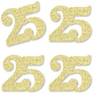 gold glitter 25: no-mess real gold glitter cut-out numbers - perfect for 25th birthday party confetti! set of 24 logo